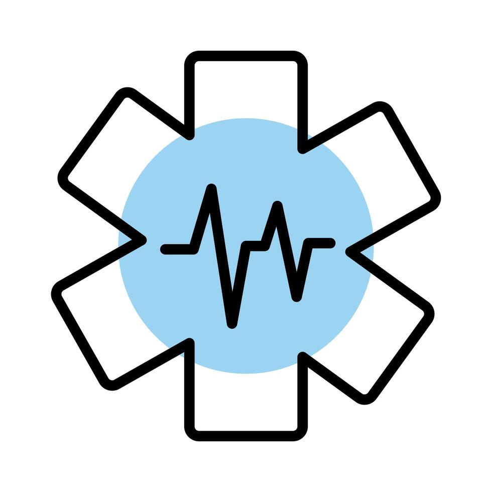 medical cross symbol line style vector