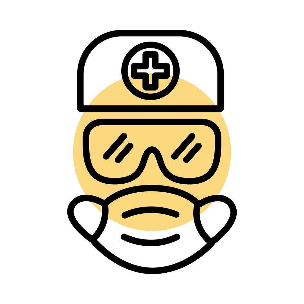 icono de estilo de línea de equipo de protección médica vector