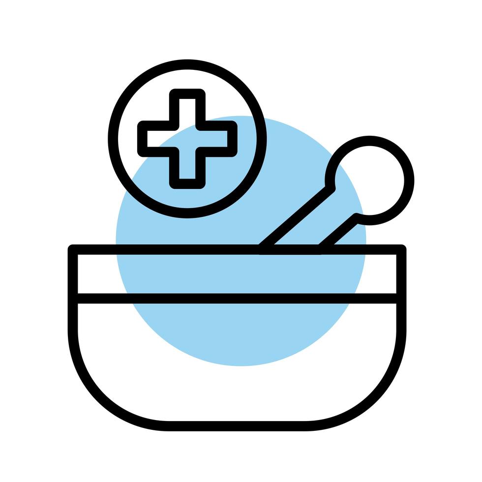 icono de estilo de línea de herramienta de amoladora alternativa de medicina vector