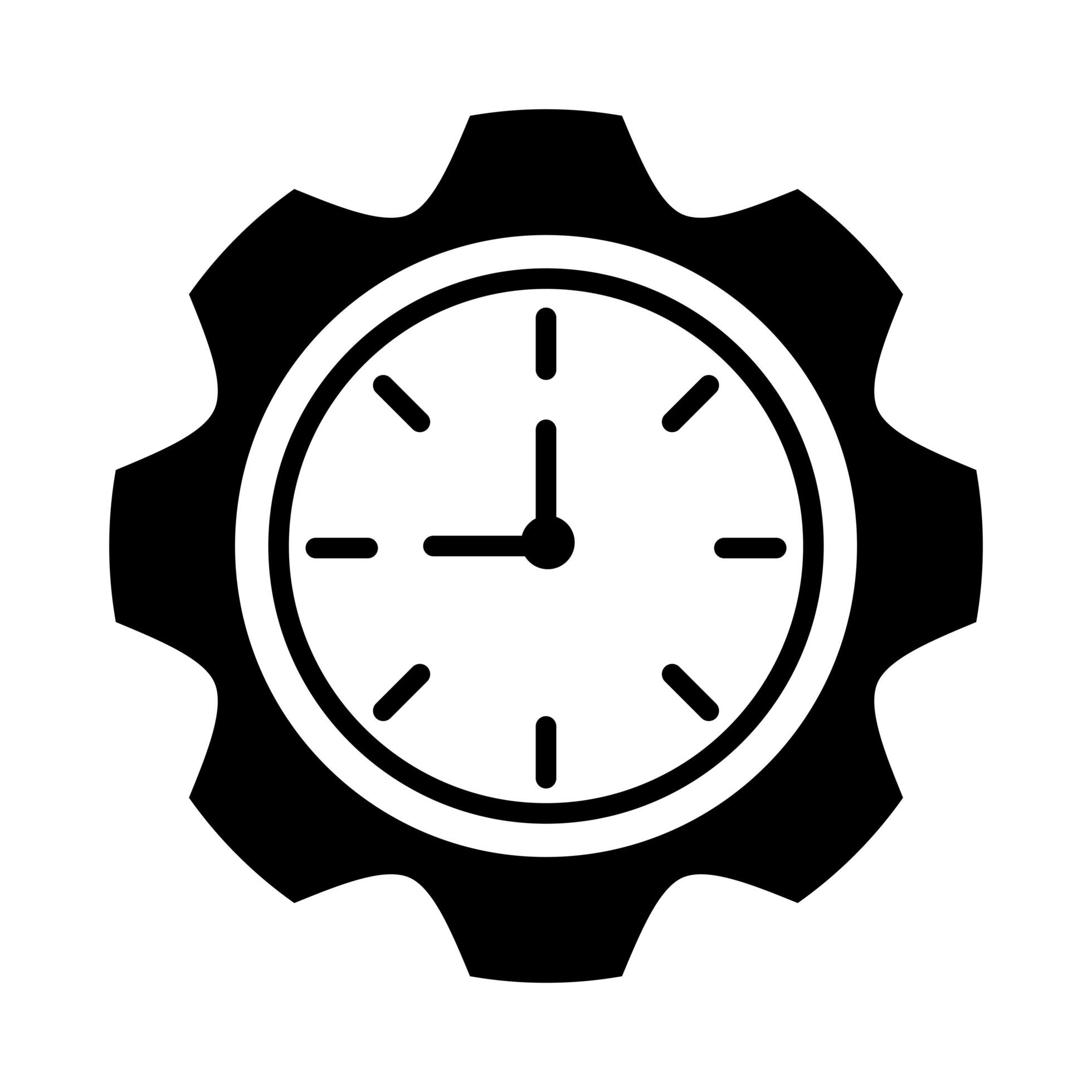 time clock with gear silhouette style icon 2516201 Vector Art at Vecteezy