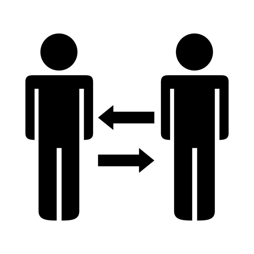 businessmen couple figures with arrows silhouette style icon vector