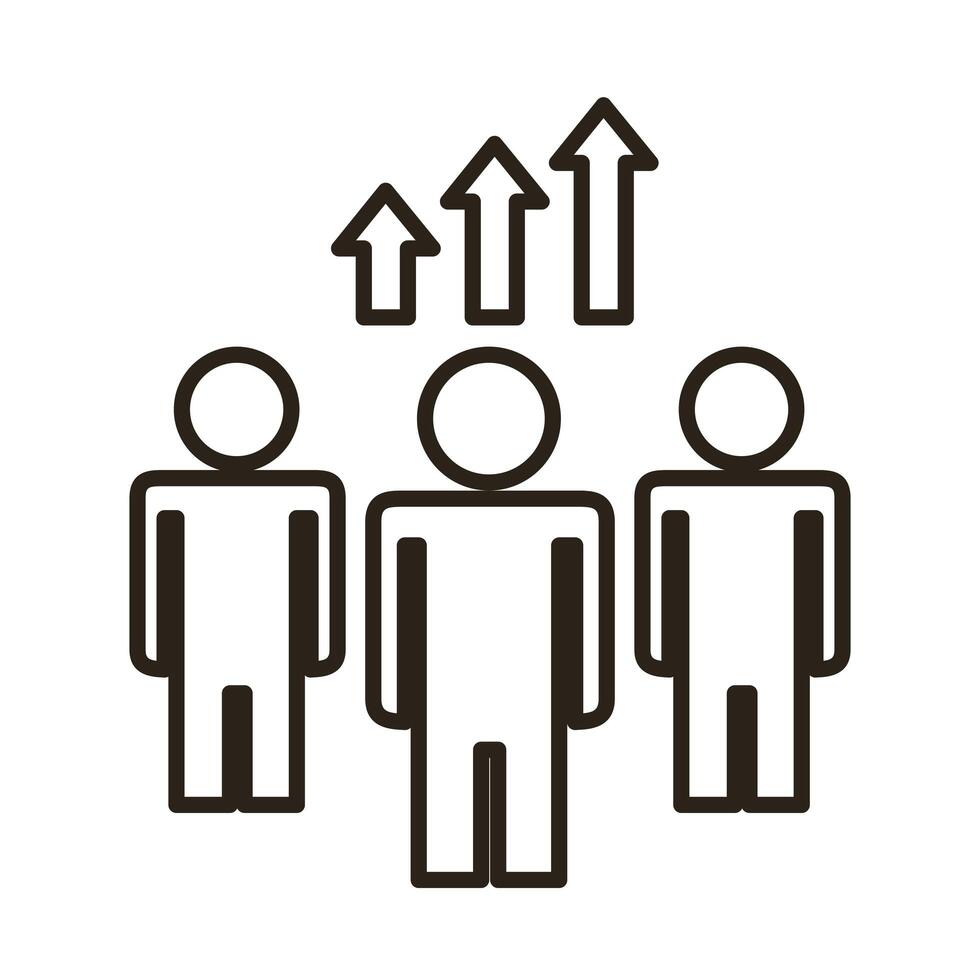 businessman figure with arrows up infographic line style icon vector