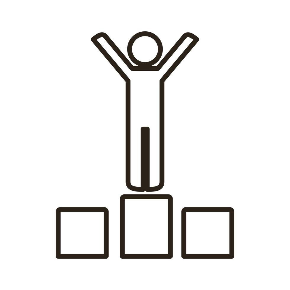 businessman figure in podium line style icon vector