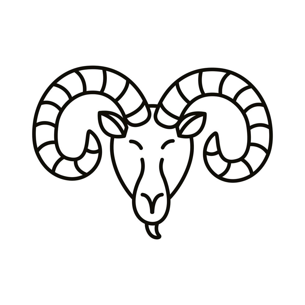 icono de estilo de línea de signo del zodíaco aries vector