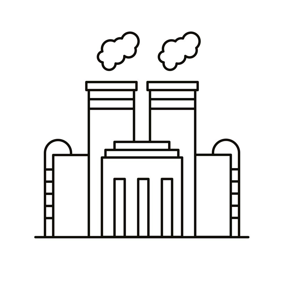 industry factory buildings and chimneys line style icons 2516338 Vector ...