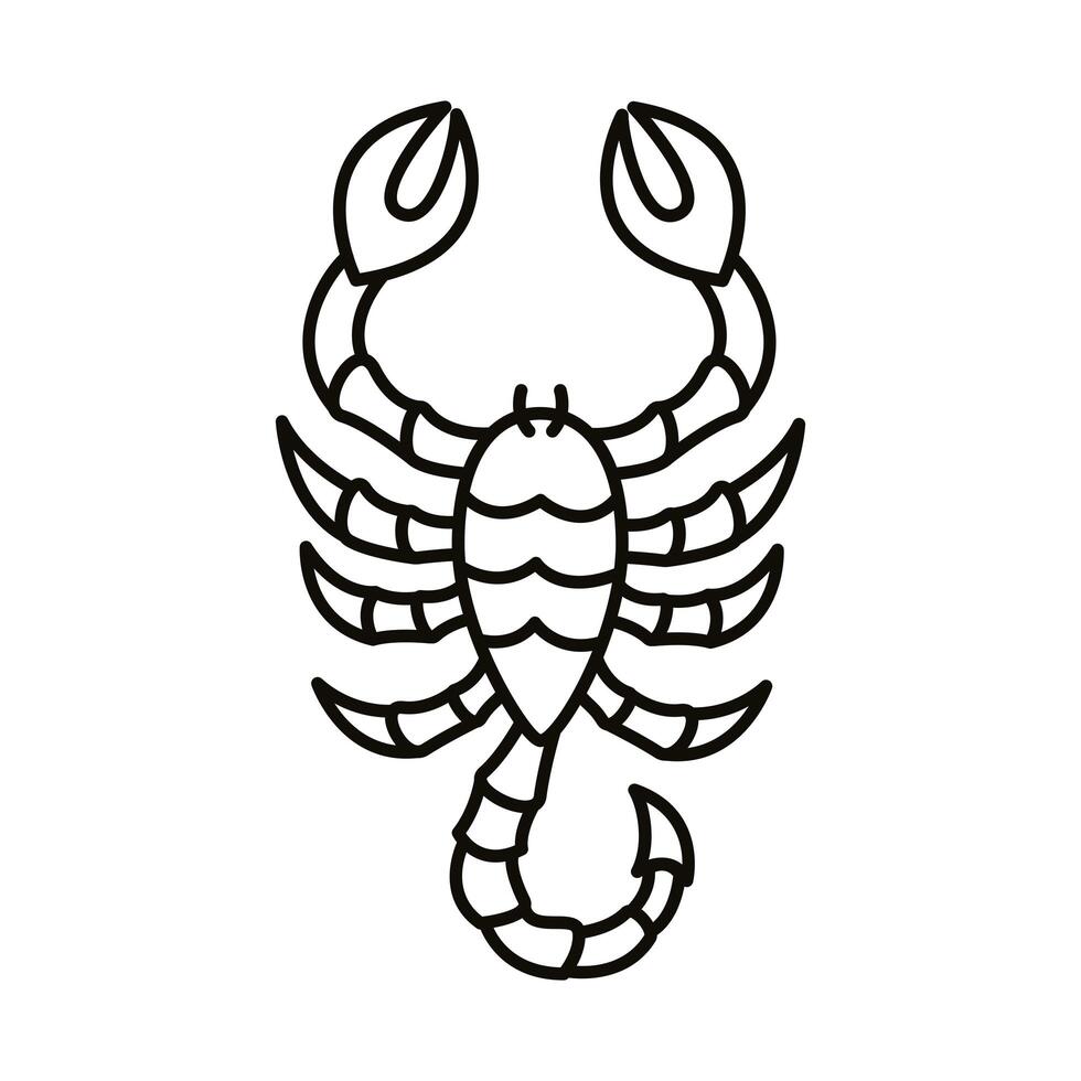 scorpio zodiac sign line style icon vector