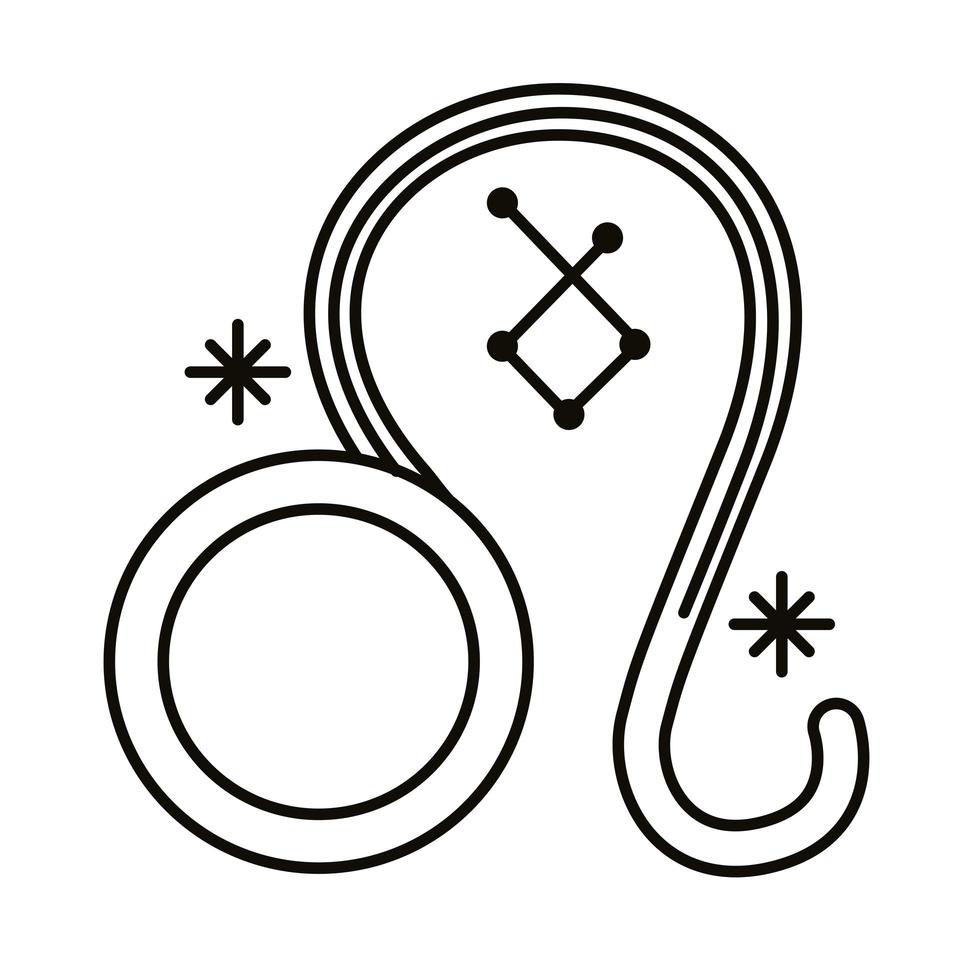 icono de estilo de línea de símbolo de signo del zodiaco leo vector