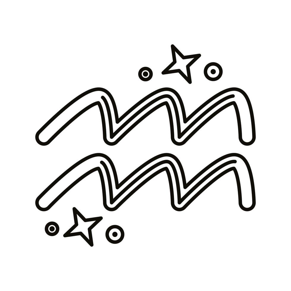 aquarius zodiac sign symbol line style icon vector