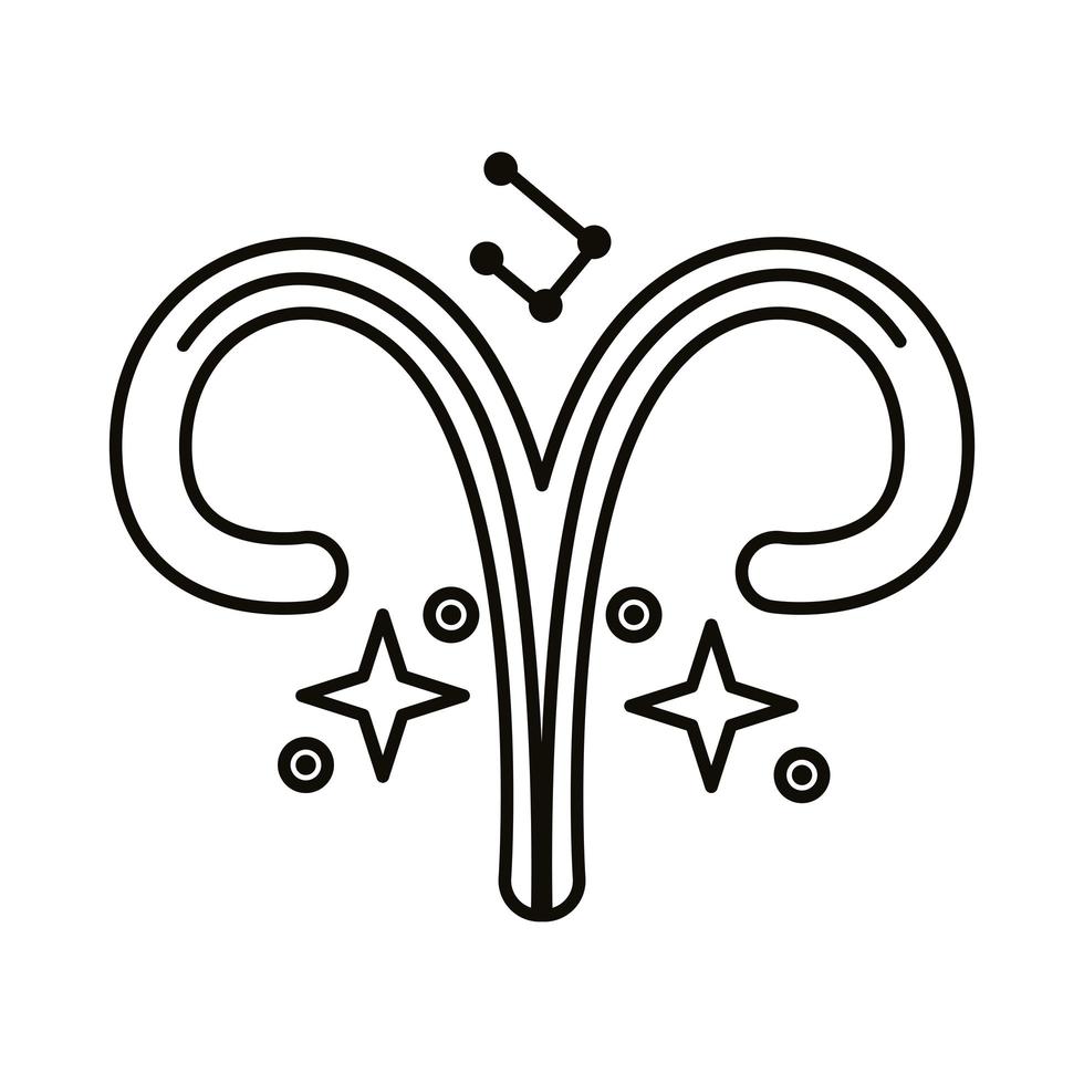 icono de estilo de línea de símbolo de signo del zodiaco aries vector