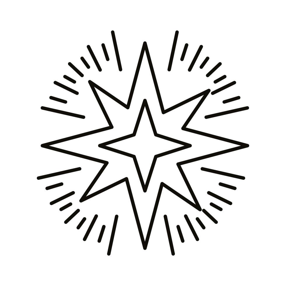 star zodiac symbol line style icon vector