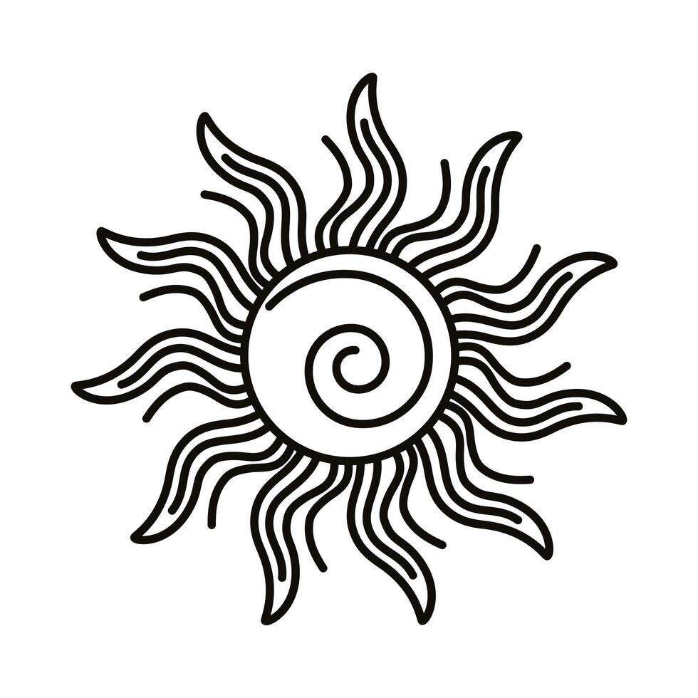 sun zodiac symbol line style icon vector