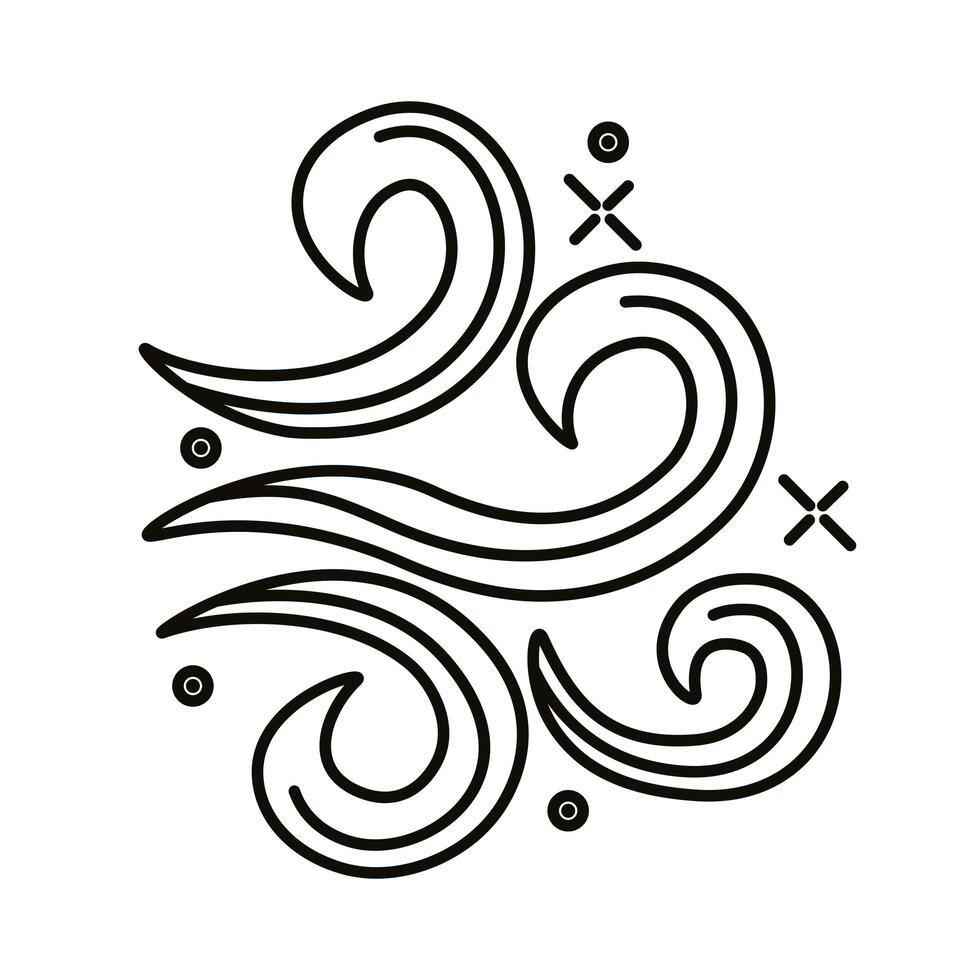 wind air zodiac symbol line style icon vector