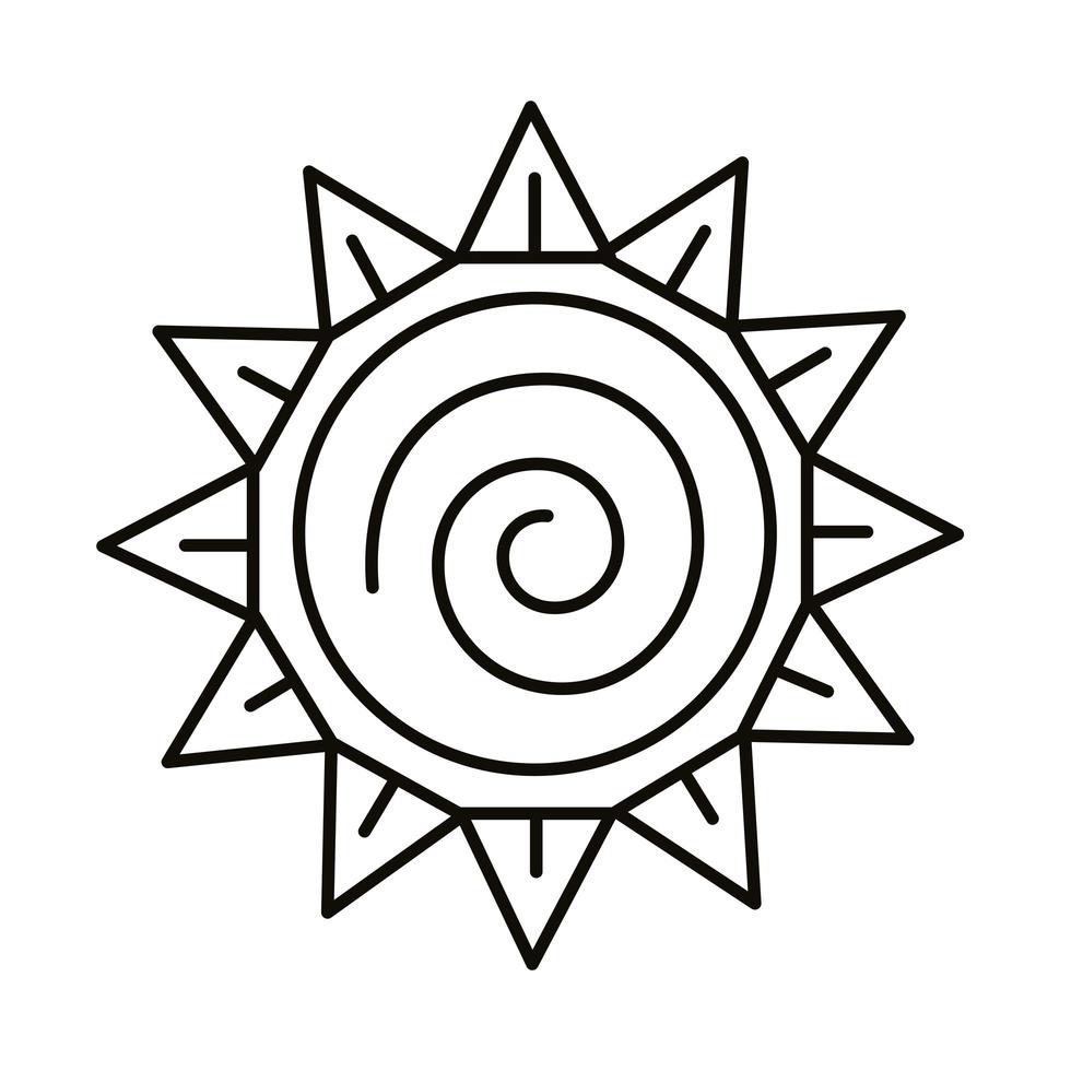 icono de estilo de línea de símbolo del zodíaco del sol vector