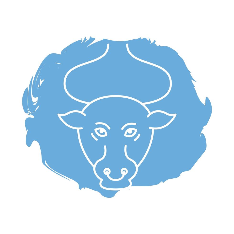 taurus zodiac sign block style icon vector