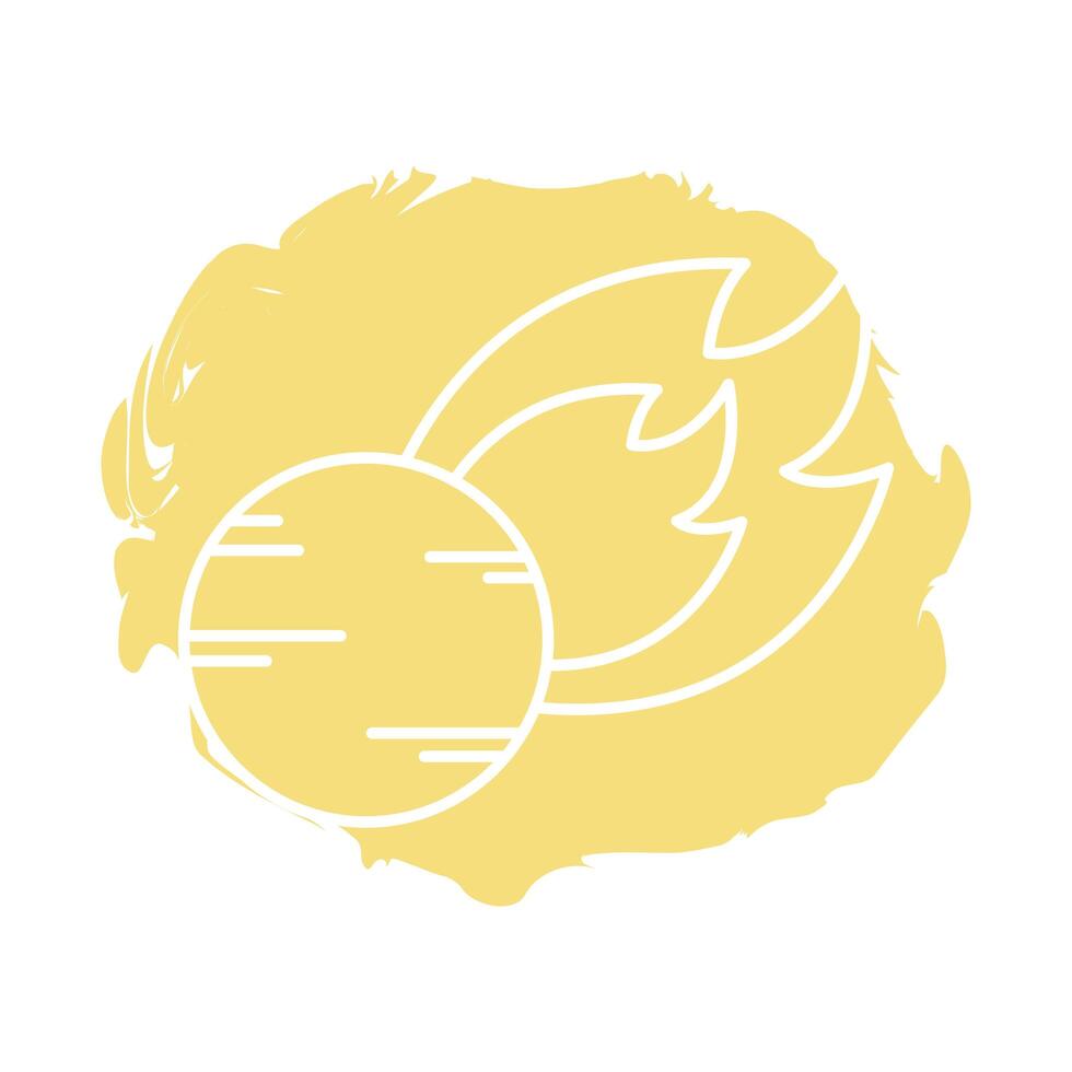 fire flame and planet zodiac symbol block style icon vector