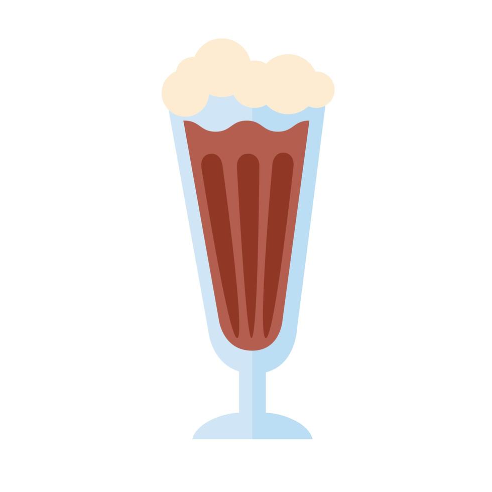 cup with ice coffee drink flat style icon vector