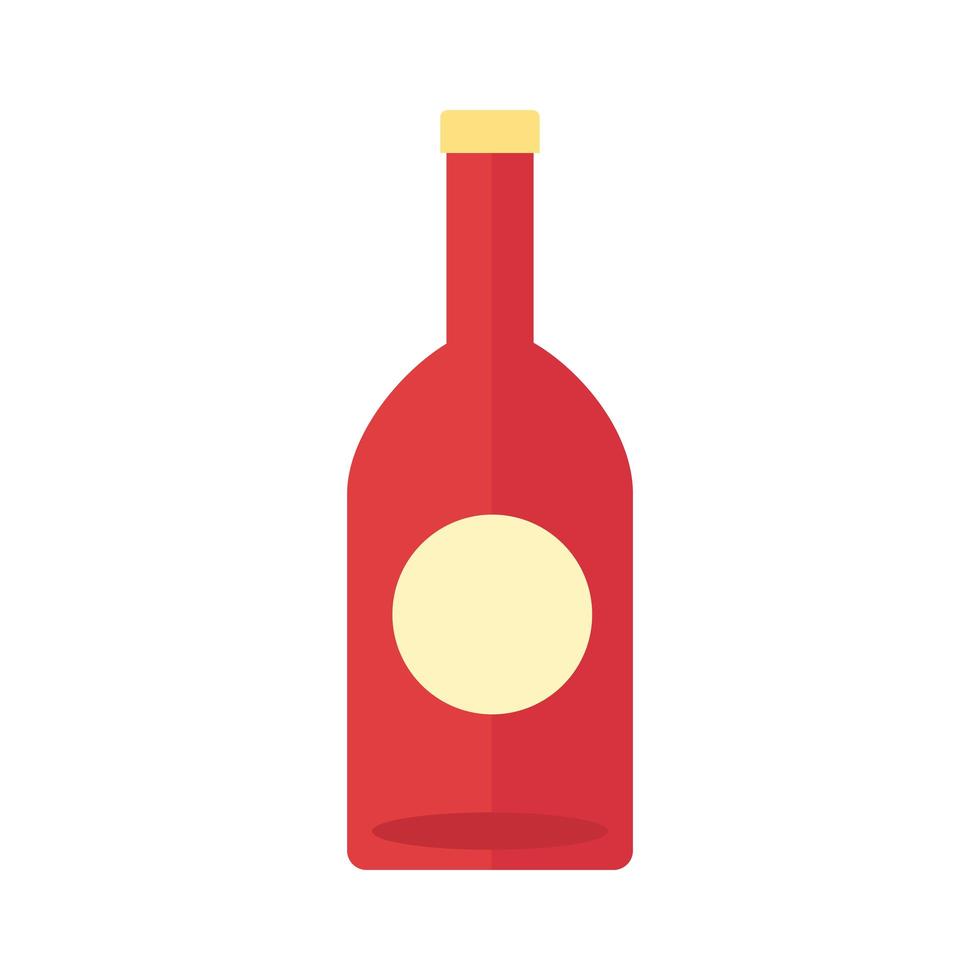 icono de estilo plano de bebida de botella de vino vector