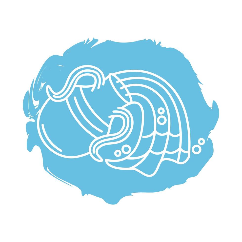 aquarius zodiac sign block style icon vector