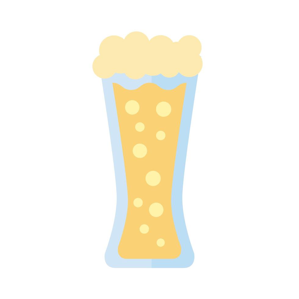 vaso de cerveza bebida icono de estilo plano vector