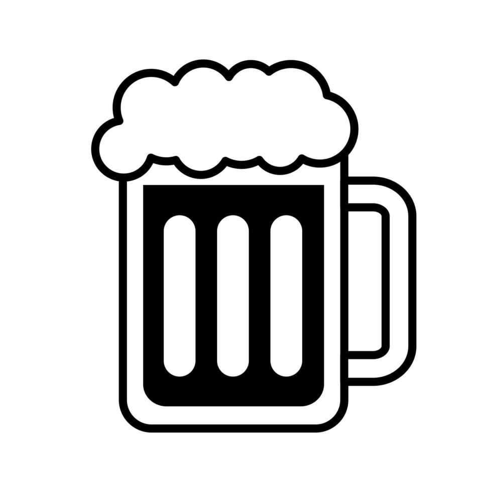 jarra de cerveza, bebida, línea, estilo, icono vector