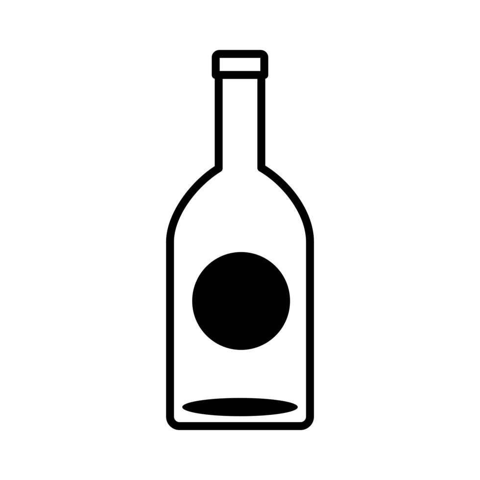 icono de estilo de línea de bebida de botella de vino vector