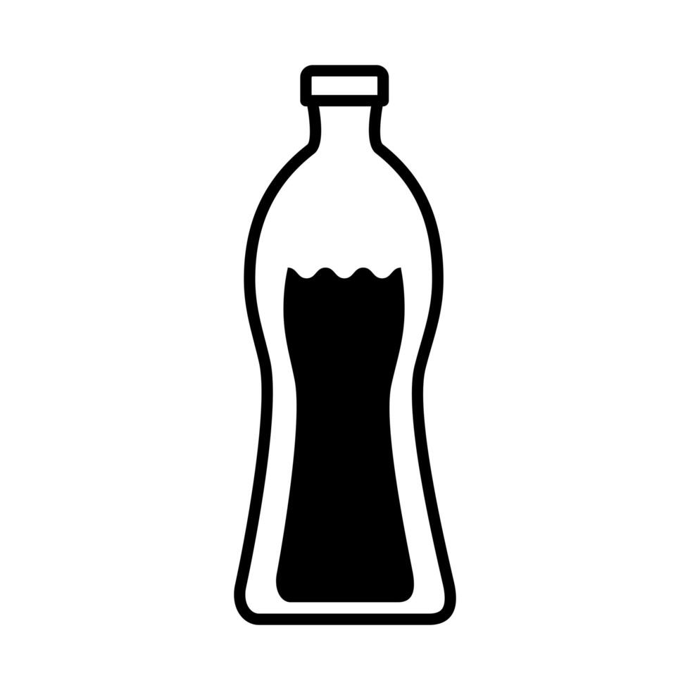 icono de estilo de línea de bebida de botella de agua vector