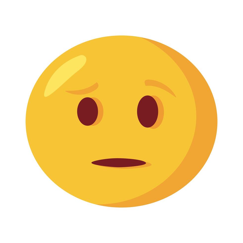 icono de estilo plano clásico de cara de emoji triste vector