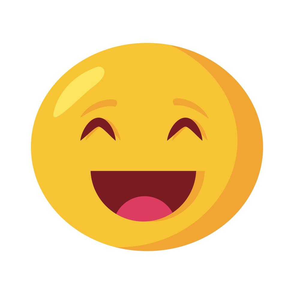 feliz emoji cara icono de estilo plano clásico vector