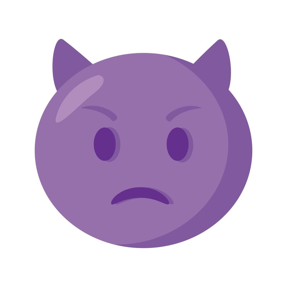 devil emoji face classic flat style icon vector