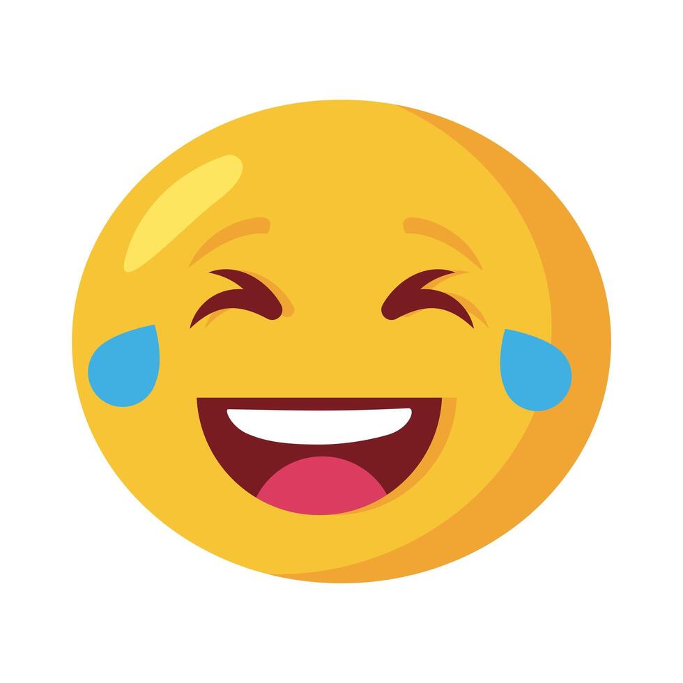 emoji face laughing classic flat style icon vector