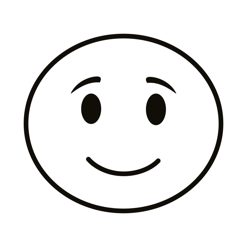 happy emoji face classic line style icon vector