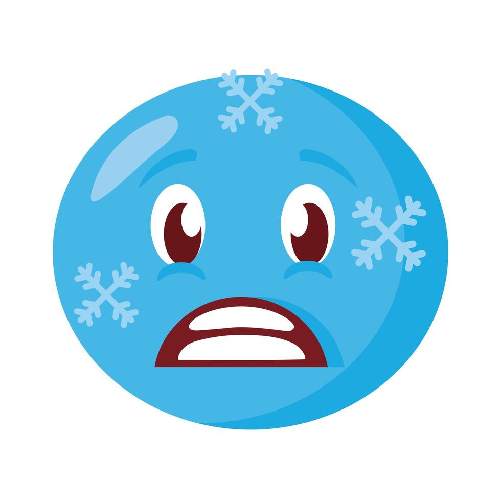 frozen emoji face classic flat style icon 2516507 Vector Art at Vecteezy