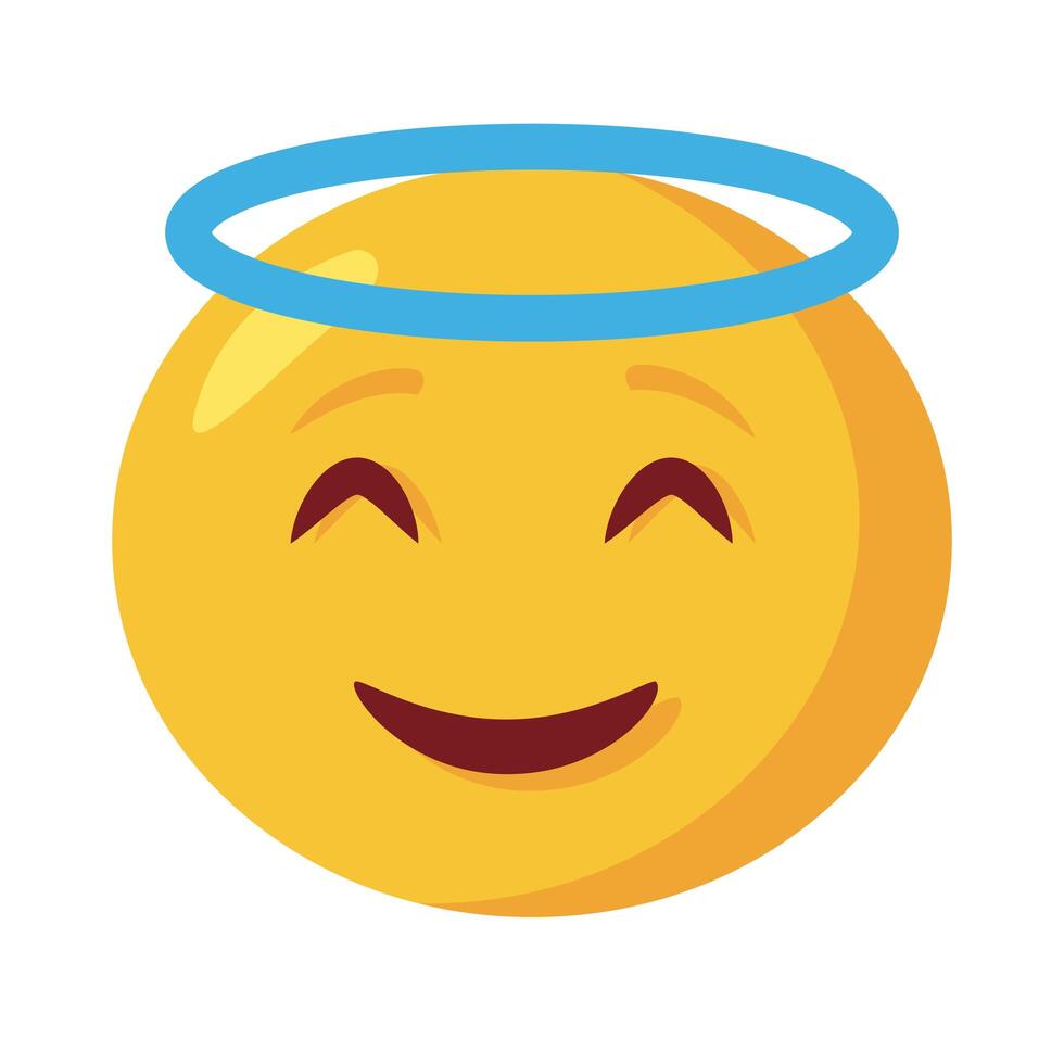 angel emoji face classic flat style icon vector