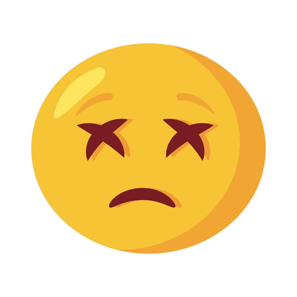 sad emoji face classic flat style icon vector