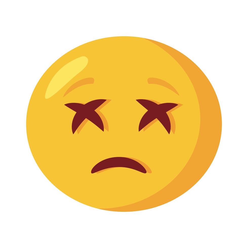 icono de estilo plano clásico de cara de emoji triste vector