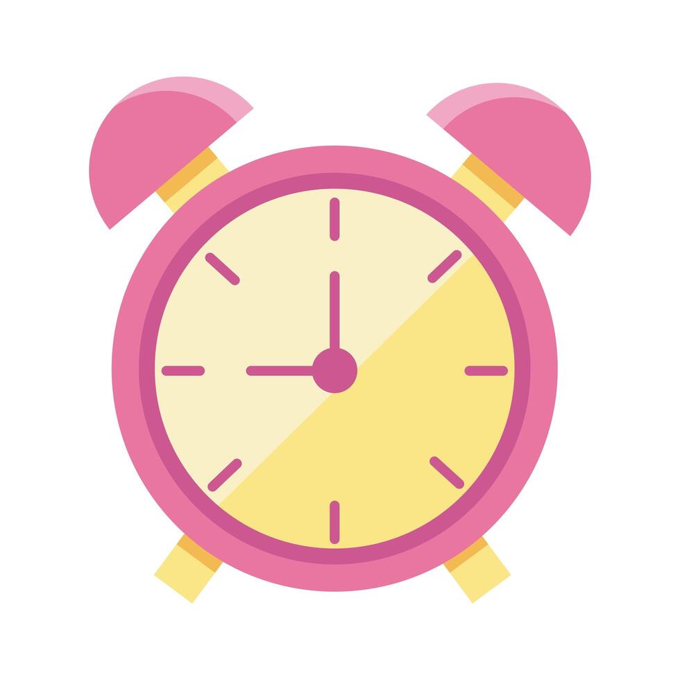 icono de estilo plano de reloj despertador vector