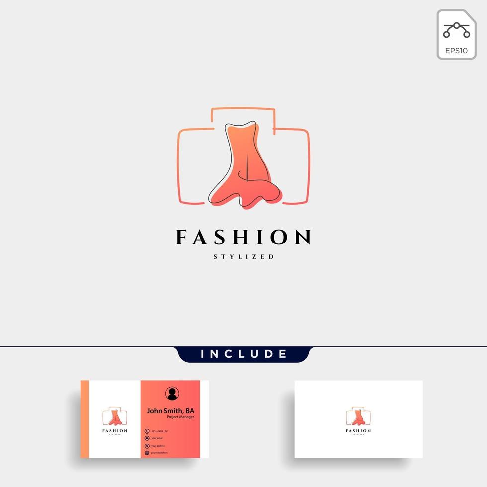 fashion lady beauty collection in simple line logo template vector illustration icon element vector