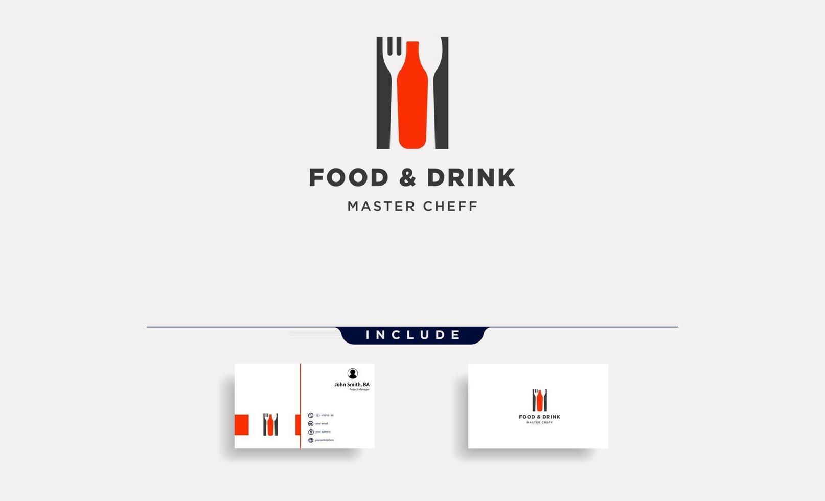 elemento de icono de ilustración de vector de diseño de logotipo plano simple botella de comida y bebida