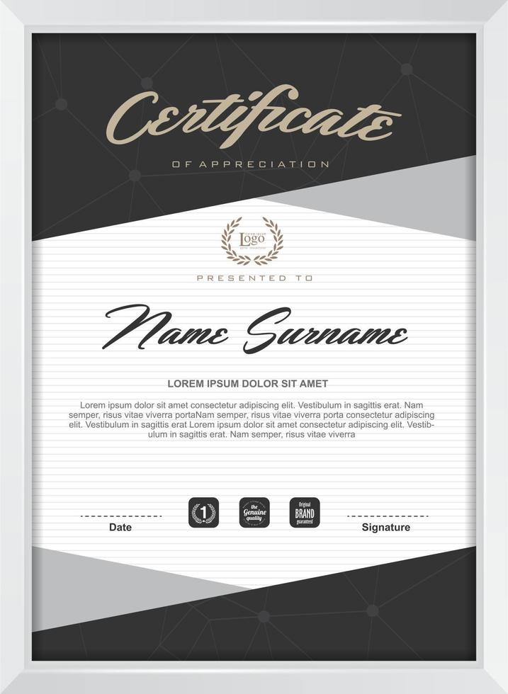 Certificate of appreciation template vector