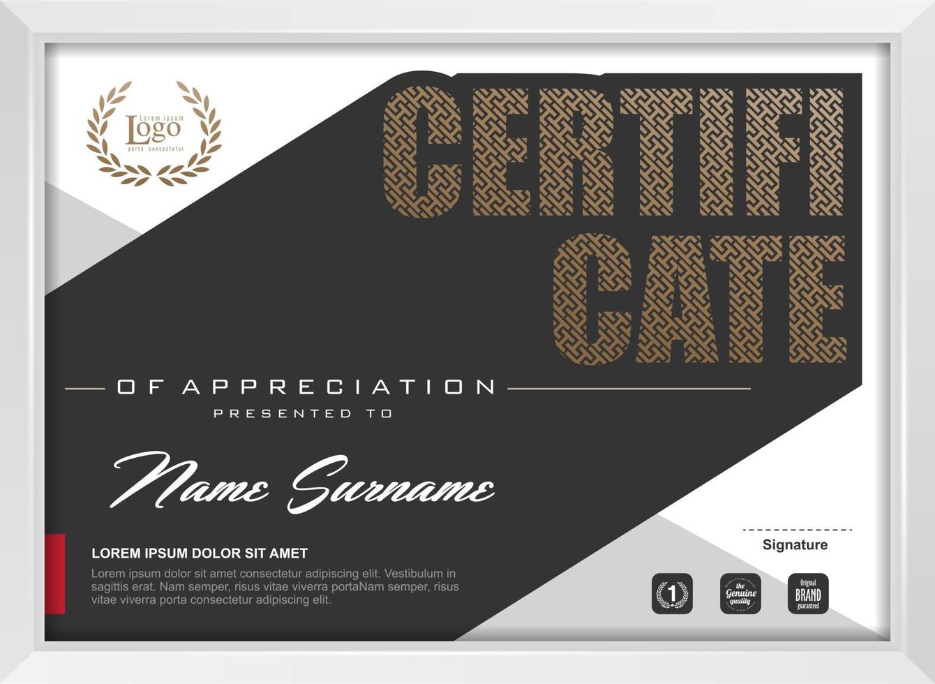 Certificate of appreciation template vector