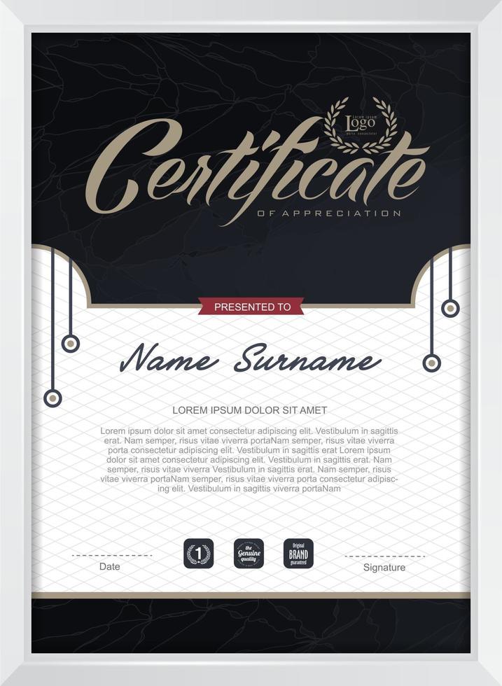 Certificate of appreciation template vector