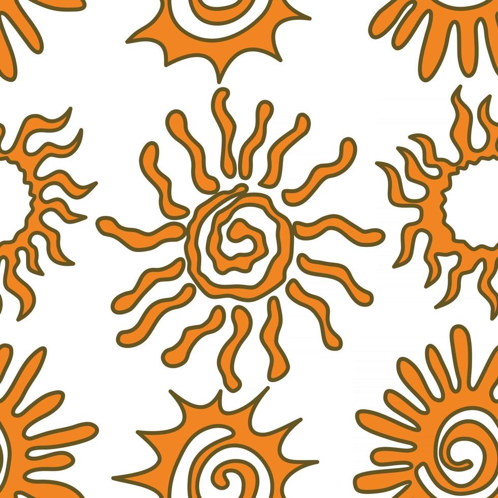 Sun Abstract Pattern Seamless Vector Template