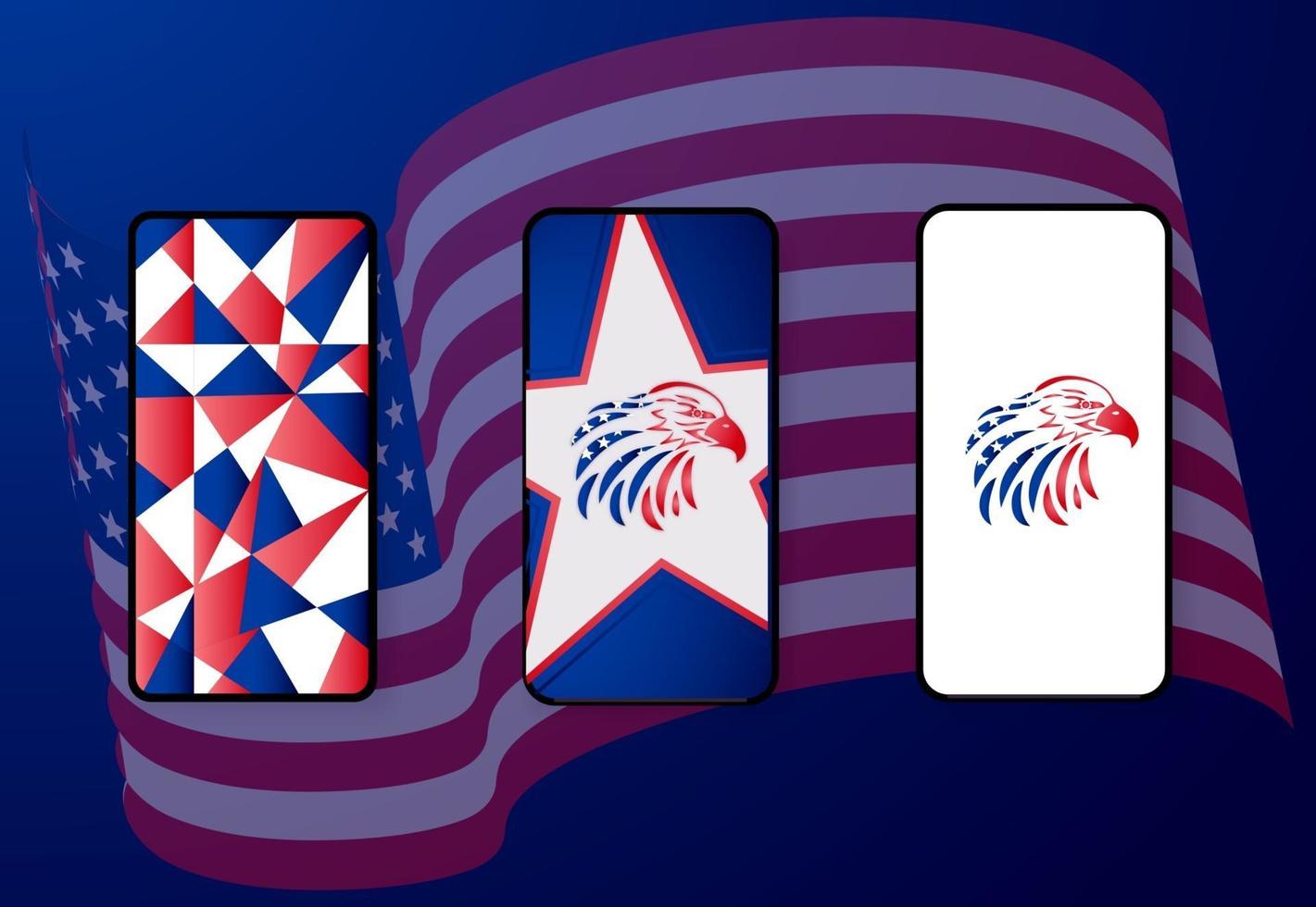 ilustration vector graphic of 4th of july cell phone mockup