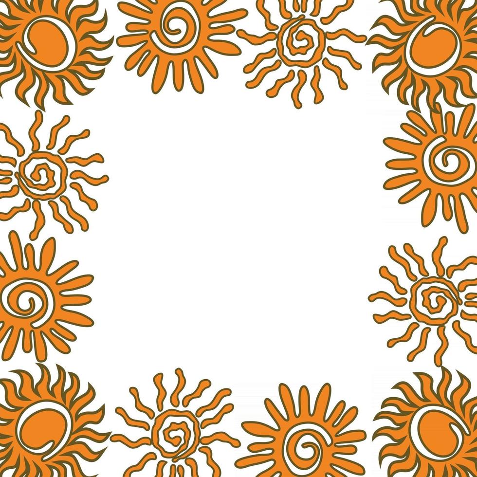 Sun Frame Empty Template Vector