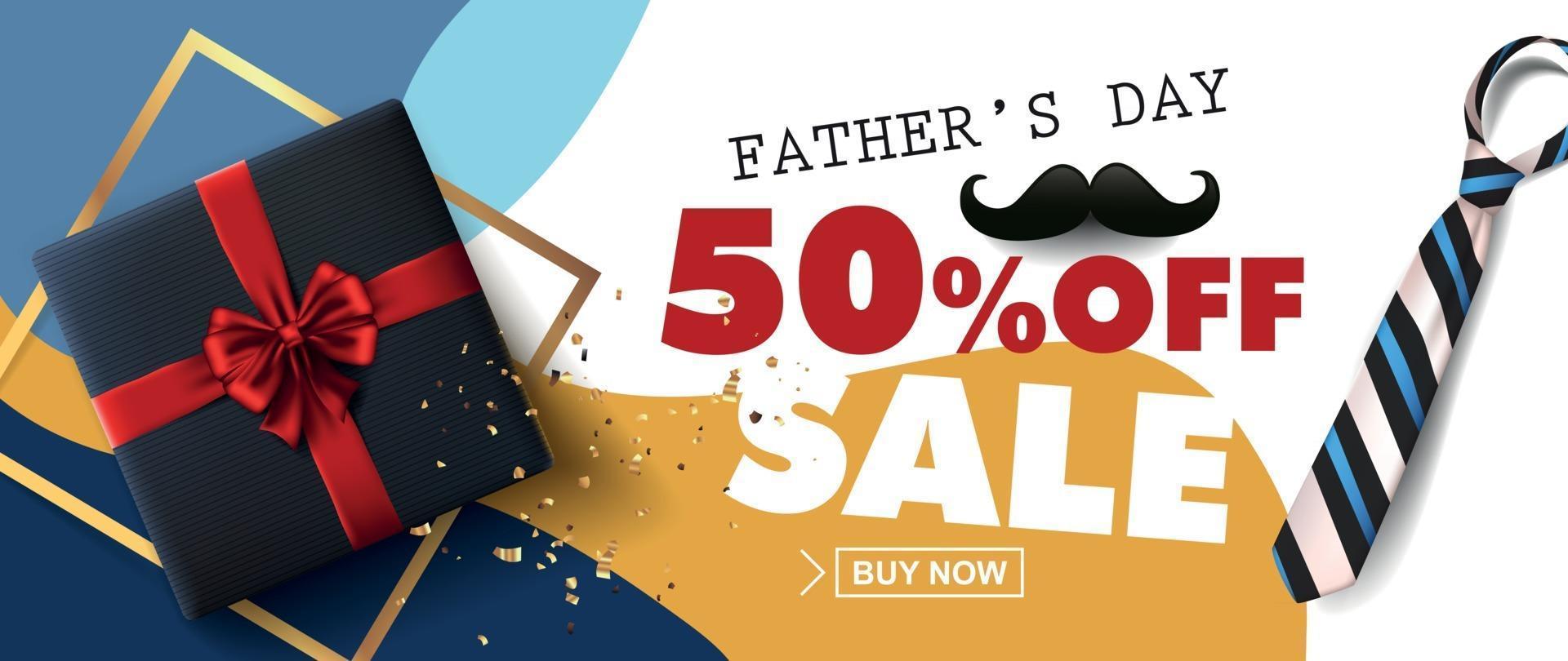 Happy Fathers Day sale banner background vector