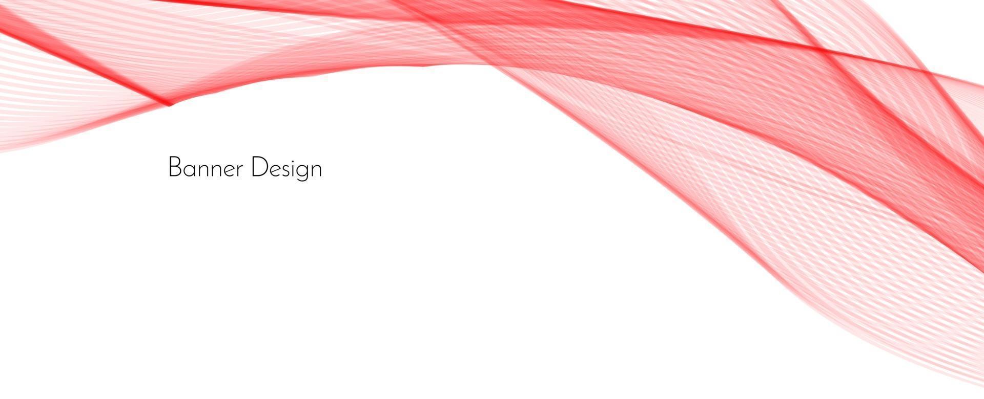 Abstract red modern decorative stylish wave banner background vector