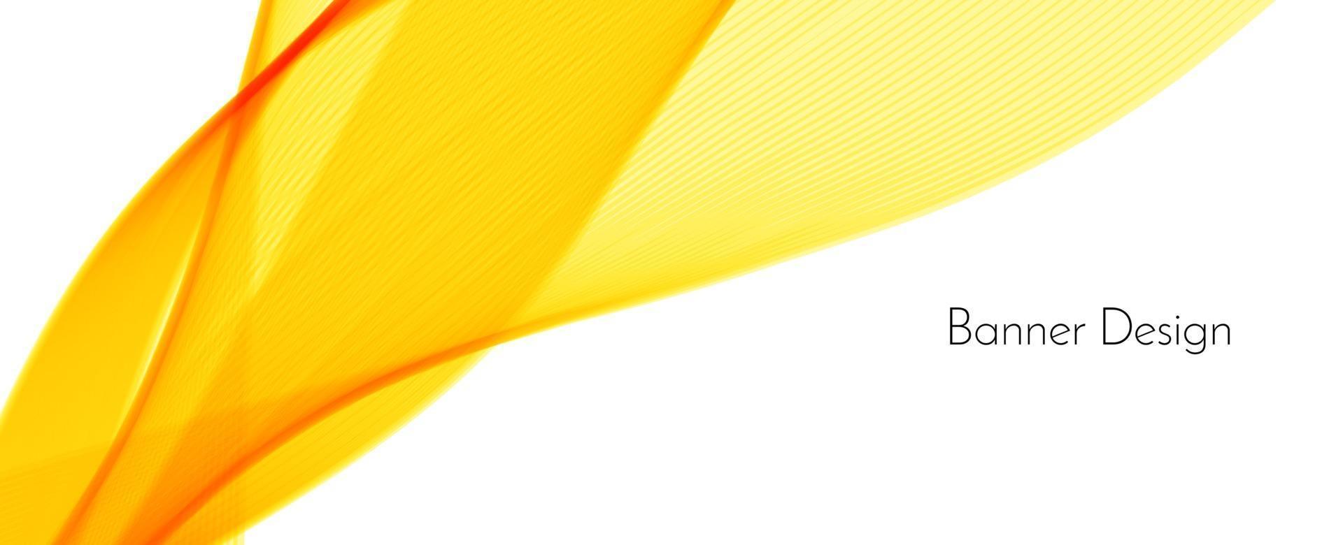 Abstract modern dynamic stylish red and yellow decorative pattern wave banner background vector