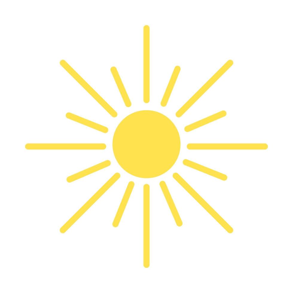 The sun icon is yellow Abstract sun to represent the weather vector