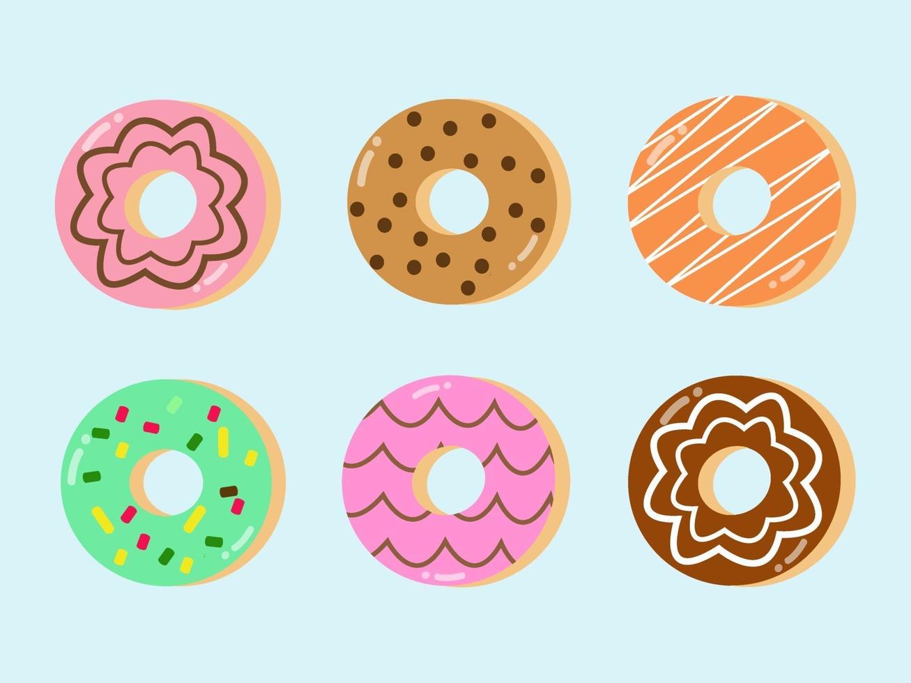 Donuts With Topping Vector