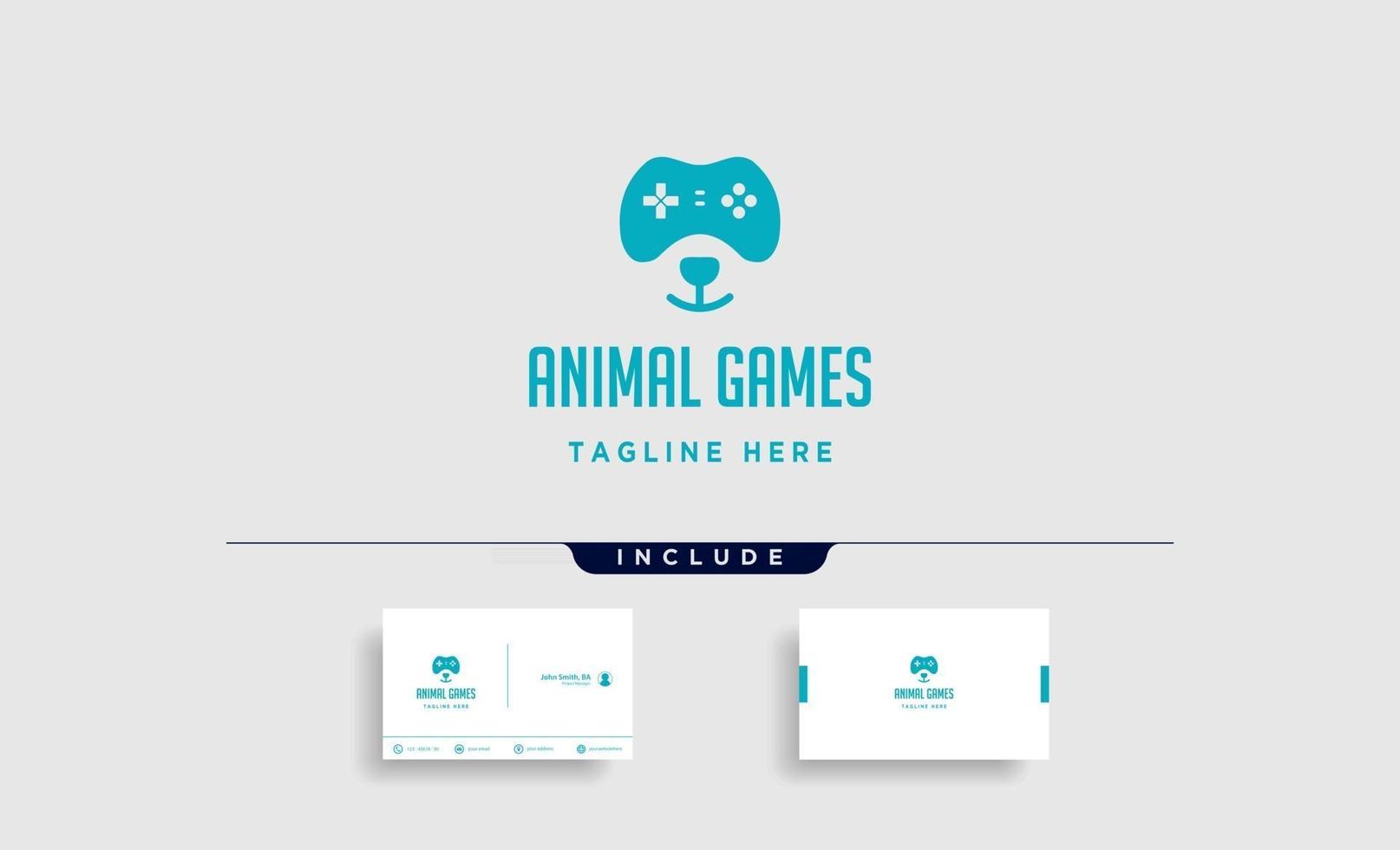 bear game logo design template animal concept controller vector